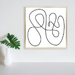 De hedendaagse Abstracte Lijn zwart-wit Poster<br><div class="desc">Deze elegante tekening kenmerkt de minimalistische moderne,  continue lijnkunst in zwart-wit.</div>