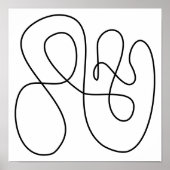 De hedendaagse Abstracte Lijn zwart-wit Poster (Voorkant)