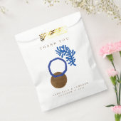 De hedendaagse Abstracte vormen Kunstblauw Tan Wed Bedankzakje (Gezegeld)