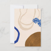 De hedendaagse Abstracte vormen Kunstblauw Tan Wed RSVP Kaartje (Achterkant)
