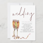 De hedendaagse Champagne Flutes Wedding Kaart (Voorkant)