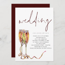 De hedendaagse Champagne Flutes Wedding Kaart