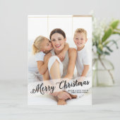 De hedendaagse Cursieve kerstfoto van Merry Feestdagenkaart (Staand voorkant)