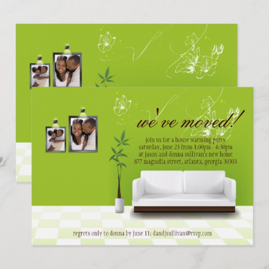 De hedendaagse Decor Housewarming Party nodigt uit Kaart (Voorkant / Achterkant)