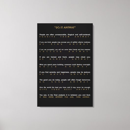 De hedendaagse doe het in ieder geval canvas afdruk (Voorkant)