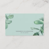 De hedendaagse elegante eucalyptusgrienery en informatiekaartje (Achterkant)