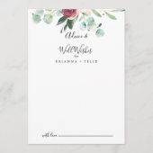 De hedendaagse Eucalyptus Floral Wedding Well Wish Advieskaart (Voorkant)