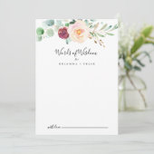 De hedendaagse Eucalyptus Wedding Words of Wisdom Advieskaart (Staand voorkant)