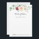 De hedendaagse Eucalyptus Wedding Words of Wisdom Advieskaart<br><div class="desc">Deze hedendaagse eucalyptushuwelijkswoorden van een wijsheidsadvieskaart zijn perfect voor een eenvoudige bruiloft. Het ontwerp is voorzien van waterverf paarse, bloedige, bordo- en bogundige volken met groene eucalyptusbladeren, die artistieke schoonheid inspireren. Deze kaarten zijn perfect voor een bruiloft, vrijgezellenfeest, baby shower, graduatiedag en nog veel meer. Pas de kaarten aan met...</div>