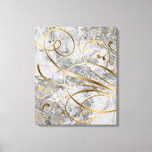 De hedendaagse Gemengde Media Gold Swirls bloeit Canvas Afdruk (Voorkant)