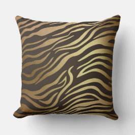 De hedendaagse Golden Black Zebra Safari Skin Kussen