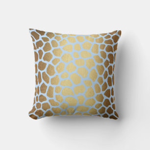 De hedendaagse Golden Blue Giraffe Safari Skin Kussen