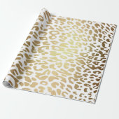De hedendaagse Golden Leopard White Safari Skin Vi Cadeaupapier (Uitgerold)
