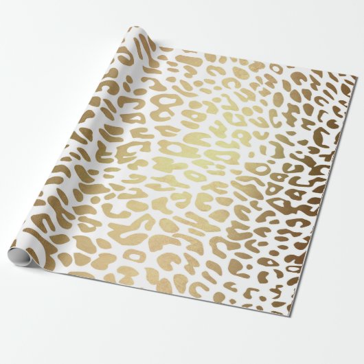 De hedendaagse Golden Leopard White Safari Skin Vi Cadeaupapier (Uitgerold)