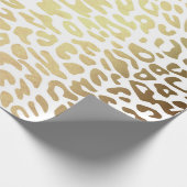 De hedendaagse Golden Leopard White Safari Skin Vi Cadeaupapier (Hoek)
