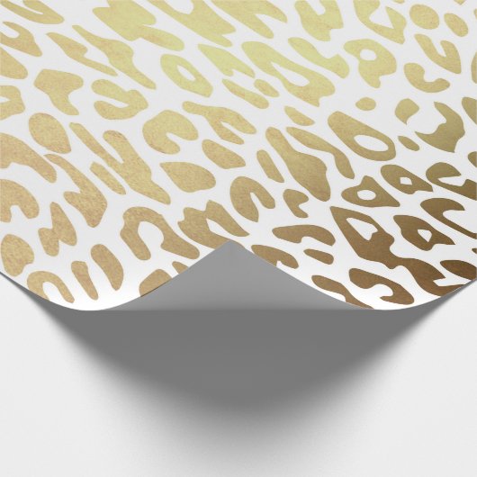De hedendaagse Golden Leopard White Safari Skin Vi Cadeaupapier (Hoek)