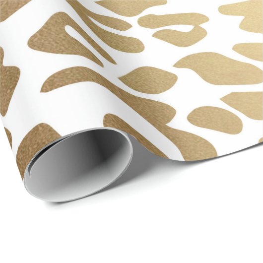 De hedendaagse Golden Leopard White Safari Skin Vi Cadeaupapier (Rol Hoek)