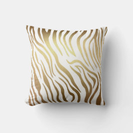 De hedendaagse Golden White Zebra Safari Skin Kussen