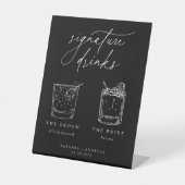 De hedendaagse Handtekening Drink het Pedestal Sig Reclamebord Met Voetstuk (Voorkant)