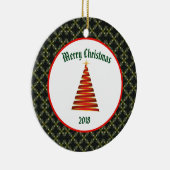 De hedendaagse kerstboom met diamantpatroon keramisch ornament (Rechts)