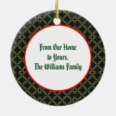 De hedendaagse kerstboom met diamantpatroon keramisch ornament (Achterkant)