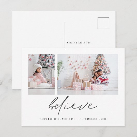 De hedendaagse leer 2 Kerstmis van het Foto's Briefkaart (Voorkant / Achterkant)