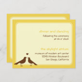 De hedendaagse liefde vogelgeel bruiloft informatiekaartje (Voorkant / Achterkant)