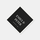 De hedendaagse Minimalistische Zwarte Witte Wedden Servet (Hoek)