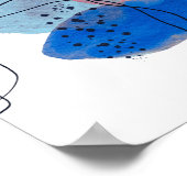 De hedendaagse moderne Abstracte Kunstblauw Navy B Poster (Hoek)