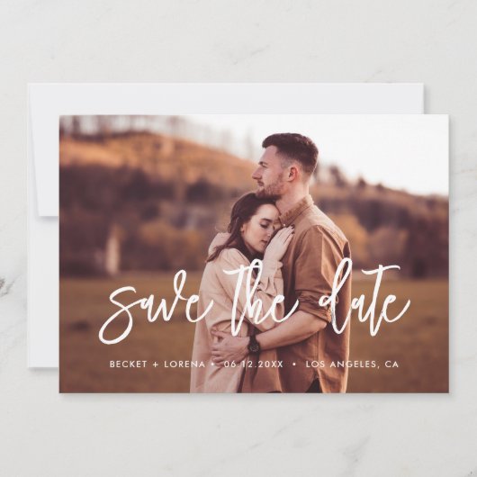 De hedendaagse moderne Sparen de datumfoto Aankondiging (Voorkant)