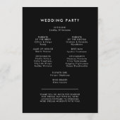 De hedendaagse moderne zwarte bruiloft dubbelzijdi programmakaart (Achterkant)