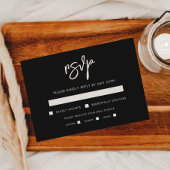 De hedendaagse moderne zwarte bruiloft keuze RSVP kaartje