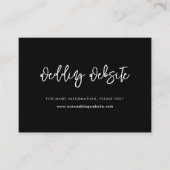 De hedendaagse moderne zwarte trouwwebsite informatiekaartje (Voorkant)