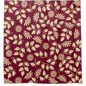 De hedendaagse Pastel Gele Bladeren Daisies Burgun Douchegordijn (Voorkant)