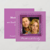 De hedendaagse Petals Paars sparen Datum Foto uitn Save The Date (Voorkant / Achterkant)