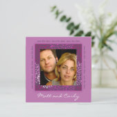 De hedendaagse Petals Paars sparen Datum Foto uitn Save The Date (Staand voorkant)