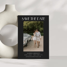 De hedendaagse retroArt Deco Foto Weddenschap Blac Save The Date