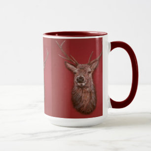 De hedendaagse Rode Deer Stag-Mok van het hoogland Mok
