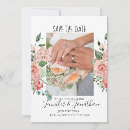 De hedendaagse Roze Roze Uw Foto, sparen de Datum Save The Date