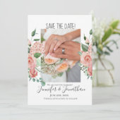 De hedendaagse Roze Roze Uw Foto, sparen de Datum Save The Date (Staand voorkant)