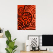 De hedendaagse Rust Oranje Natuur geïnspireerde Fe Poster (Thuiskantoor)