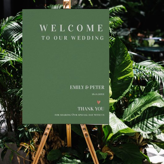 De hedendaagse Sage Green verwelkomde ons huwelijk Poster