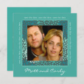 De hedendaagse Spallen Groene sparen de Foto van d Save The Date (Voorkant / Achterkant)