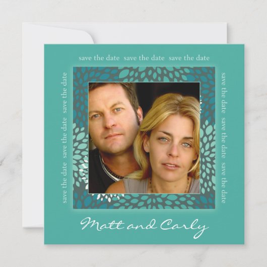 De hedendaagse Spallen Groene sparen de Foto van d Save The Date (Voorkant)