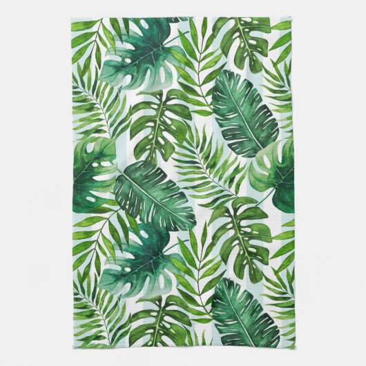 De hedendaagse Waterverf Tropisch laat Groen Theedoek (Verticaal)