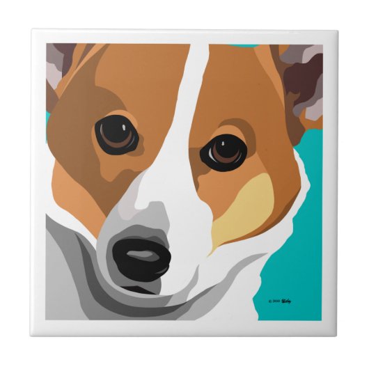 De hedendaagse Welsh Corgi Art Tegeltje (Voorkant)