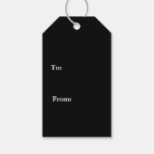 De hedendaagse witte kerstboom op zwarte cadeau T Cadeaulabel (Achterkant)