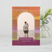 De hedendaagse Zonnevaste roze gestreept FOTO DANK Bedankkaart (Staand voorkant)