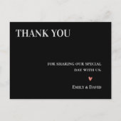 De hedendaagse zwarte witte bruiloft liefde en Bed Briefkaart (Achterkant)