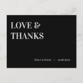 De hedendaagse zwarte witte bruiloft liefde en Bed Briefkaart (Voorkant)